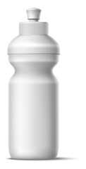 Sport bottle blank mockup. Realistic white plastic