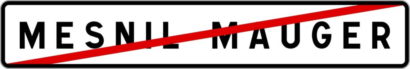 Panneau sortie ville agglomération Mesnil-Mauger / Town exit sign Mesnil-Mauger