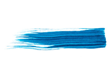 smear of blue paint on white background