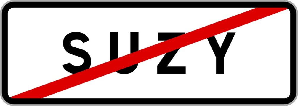 Panneau sortie ville agglom&eacute;ration Suzy / Town exit sign Suzy