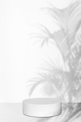 White round podium. Vector illustration.
