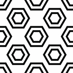 Hexagon Lines Geometric Seamless Pattern Background Vector