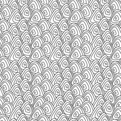 A simple ornament of triangular abstract repeating shapes, hand drawn on a white square background.