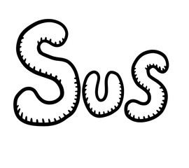 Obraz premium Stylized Cartoon Sus Icon Doodle