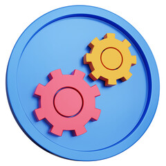 3d rendering icon settings isolated