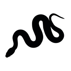Viper silhuette, snake contour isolaited vector design. 
