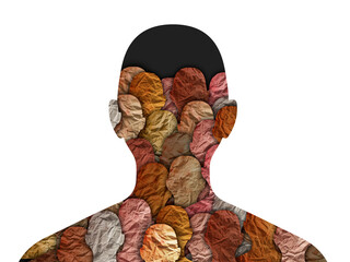 Diverse group of multiethnic multicultural people silhouette.