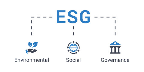 ESG vector illustration concept of environmental, social and governance with icons