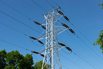 High voltage wires and tower.