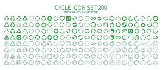 サイクルに関連したアイコンセット