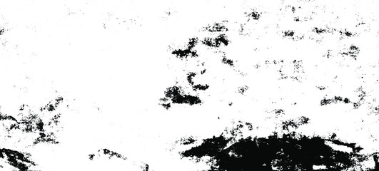 Monochrome texture composed of irregular graphic elements. Distressed uneven grunge background. Abstract vector illustration. Overlay for interesting effect and depth. Isolated on white background.
