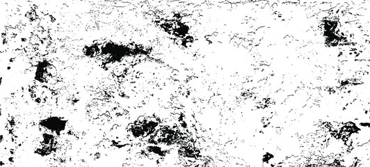 Monochrome texture composed of irregular graphic elements. Distressed uneven grunge background. Abstract vector illustration. Overlay for interesting effect and depth. Isolated on white background.