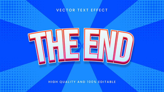 the end 3d editable text effect font style