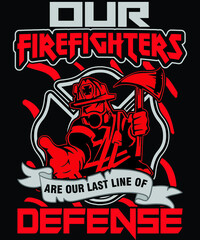 Firefighter T Shirt Design Vector file