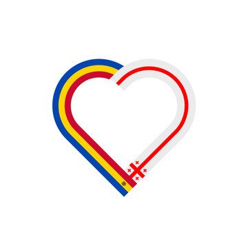 recommend clip art: unity concept. heart ribbon icon of moldova and georgia flags. vector illustration isolated on white background