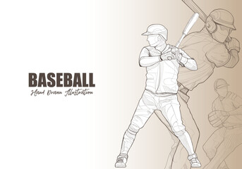 Fototapeta na wymiar baseball player vector illustration. sport background design. baseball wallpaper