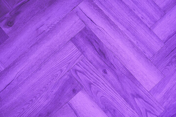 Purple wood texture, trendy lilac wood parquet, background for your text, diagonal lines on the floor. High quality photo