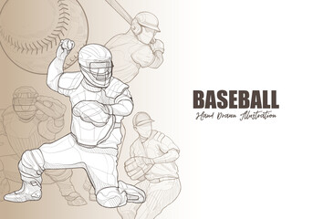 Fototapeta premium baseball player vector illustration. sport background design. baseball wallpaper