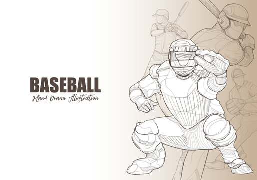 baseball player vector illustration. sport background design. baseball wallpaper