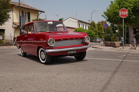 vintage Opel Kadett A (1964) in classic car and motorcycle meeting, on May 22, 2022 in Piangipane, Ravenna, Italy