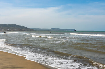 Beautiful waves on the beach.