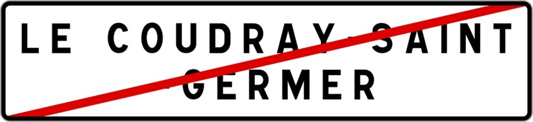 Panneau sortie ville agglomération Le Coudray-Saint-Germer / Town exit sign Le Coudray-Saint-Germer