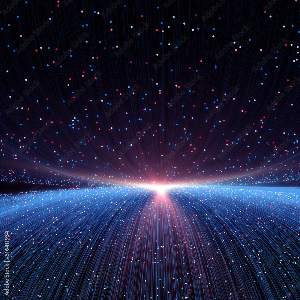 Poster Technology background big data/Technological background data transmission channel. Motion of digital data flow. Transferring of big data. Transfer and storage of data sets. 