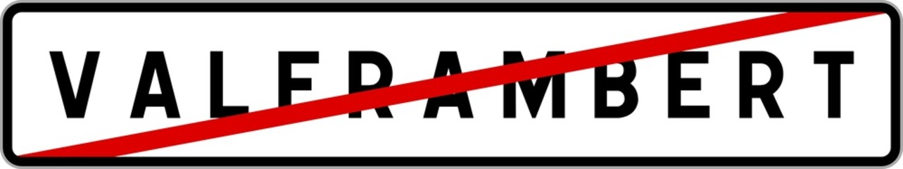 Panneau sortie ville agglomération Valframbert / Town exit sign Valframbert