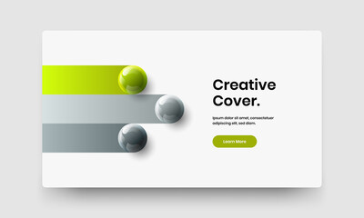Abstract realistic balls pamphlet illustration. Multicolored web banner design vector template.