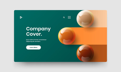 Original realistic balls presentation illustration. Geometric corporate cover design vector template.