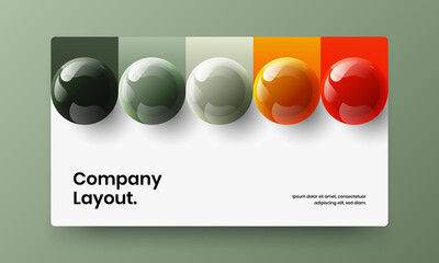 Isolated website screen vector design template. Vivid realistic spheres banner concept.