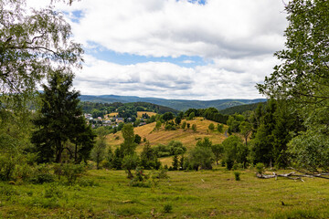Naklejka premium view to Stutzerbach and the thuringian forest