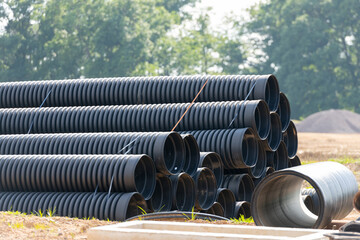 Large diameter plastic pipes for supplying heating and water supply to the house