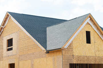 walls and roof of a new plywood house