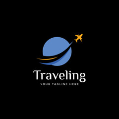 Travel agency logo design and summer vacation with airplanes. The logo can be for corporate businesses and airline ticket agents.