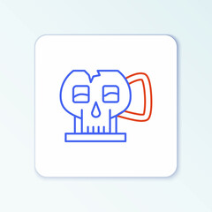 Fototapeta premium Line Cup from the skull icon isolated on white background. Colorful outline concept. Vector