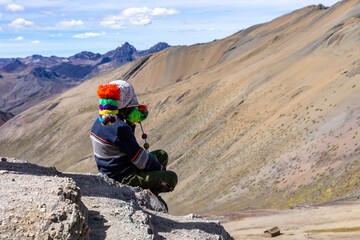 Vinicunca, regio Cusco, Peru. Montana de Siete Colores of Regenboogberg. Zuid-Amerika.