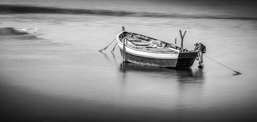 ANCHORED black and white