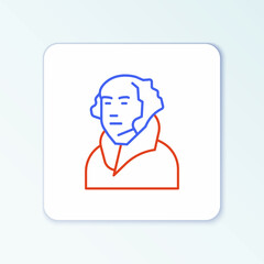 Line George Washington icon isolated on white background. Colorful outline concept. Vector