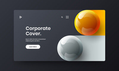 Minimalistic 3D balls web banner illustration. Simple company identity vector design template.