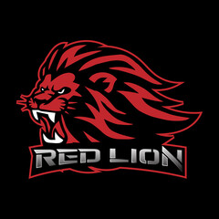 Red lion creative mascot logo