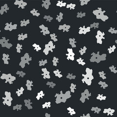 Grey Map of Ukraine icon isolated seamless pattern on black background. Vector