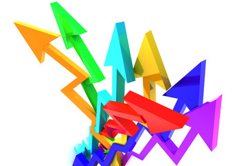 3D Business Chart Shows Confused Ideas