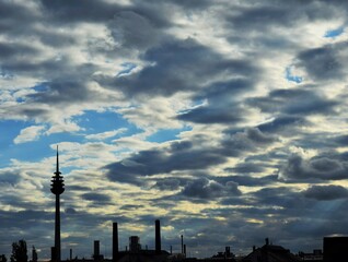 Obraz premium himmel blau cloud sonne abendrot