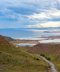 Landscape mountains sea village Spain