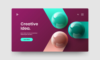 Multicolored company identity design vector concept. Creative 3D balls landing page template.