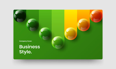 Original flyer vector design illustration. Unique 3D spheres journal cover template.