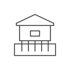 Pile foundation line outline icon