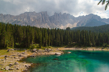 Lago Di Carezza Reflections, Italian Dolomites Sud Tirol, Bolzano Italy