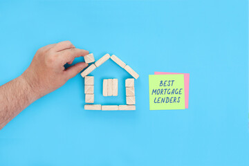Fototapeta na wymiar Handwritten words Best mortgage lenders